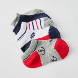  5 PAIRS OF SHORT SOCKS FOR BABY BOY 'NAUTIC', MULTICOLORED