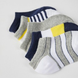  5 PAIRS OF SHORT SOCKS FOR BABY BOY 'STRIPES', MULTICOLORED