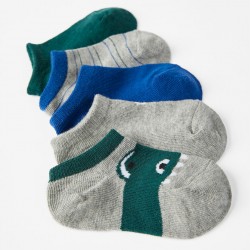 5 PAIRS OF ANKLE SOCKS FOR BABY BOYS 'CROC', MULTICOLOURED