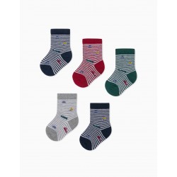5 PAIRS SOCKS FOR BABY BOY 'STRIPES', MULTICOLOR