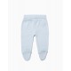 2 PANTS WITH FEET FOR NEWBORN, WHITE AND BLUE