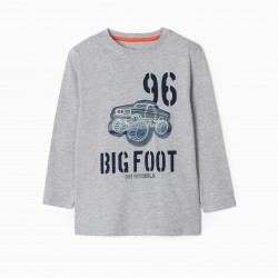 'BIG FOOT' BOY'S LONG SLEEVE T-SHIRT, GRAY