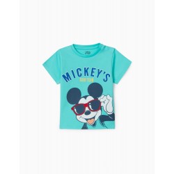 T-SHIRT FOR BABY BOYS 'MICKEY', GREEN WATER