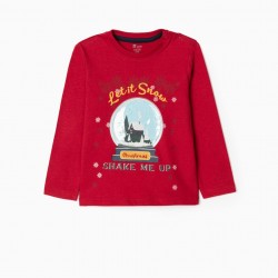 'LET IT SNOW' BABY BOY LONG SLEEVE T-SHIRT, RED