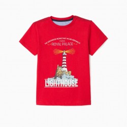   BOY'S T-SHIRT 'LIGHTHOUSE', RED