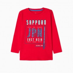 'EAST ASIA' BOY'S LONG SLEEVE T-SHIRT, RED