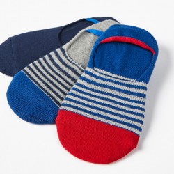 3 PAIRS OF FOOTIES FOR BOYS, MULTICOLOURED