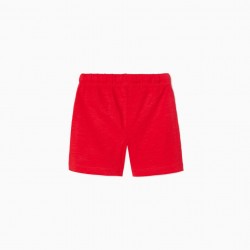 2 KNITTED SHORTS FOR BABY BOYS, RED/GREY
