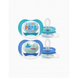 PACIFIER ULTRA AIR SILICONE HAPPY 6-18M PHILIPS/AVENT 2UN.