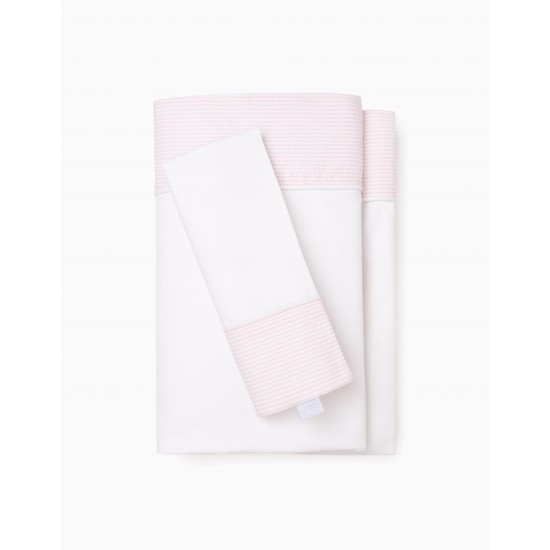 BED SHEET AND PILLOWCASE 120 X 60 CM ESSENTIAL PINK ZY BABY