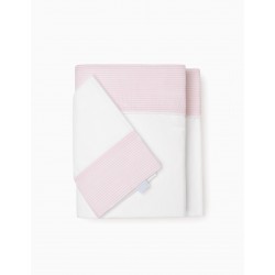 SHEET AND PILLOW CASE FOR CRIB 70X90CM ESSENTIAL PINK ZY BABY