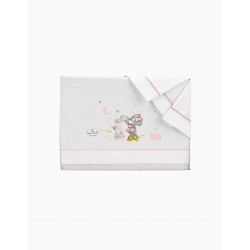 BED SHEETS 120X60 CM MINNIE DISNEY WHITE / PINK 3 PIECES