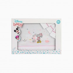 BED SHEETS 120X60 CM MINNIE DISNEY WHITE / PINK 3 PIECES