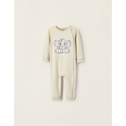 COTTON BABYGROW WITH 3D PAWS FOR BABY BOY 'LION KING', BEIGE