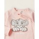 COTTON BABYGROW WITH 3D PAWS FOR BABY GIRL 'LION KING', PINK