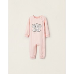 COTTON BABYGROW WITH 3D PAWS FOR BABY GIRL 'LION KING', PINK