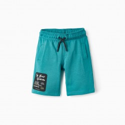 SPORTS SHORTS FOR BOYS 'NO BAD WAVES', TURQUOISE
