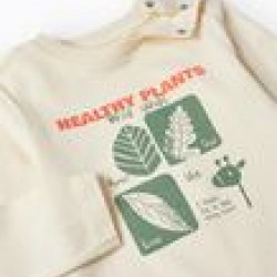 BABY BOY 'HEALTHY PLANTS' LONG SLEEVE T-SHIRT, BEIGE