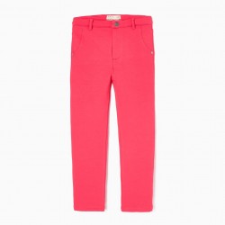 CARDED COTTON JEGGINGS FOR SKINNY FIT GIRL, PINK