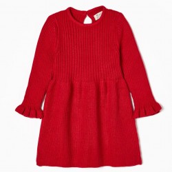 BABY GIRL, RED, BABY-GIRL KNIT DRESS