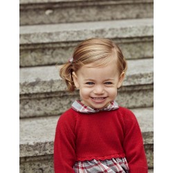 DRESS COMBINED WITH BABY GIRL 'B&S', RED/GREY