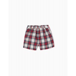 COTTON SHORTS WITH BABY GIRL CHESS, MULTICOLOR