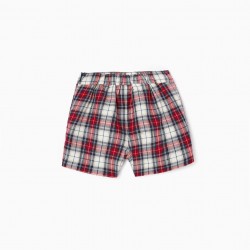 COTTON SHORTS WITH BABY GIRL CHESS, MULTICOLOR