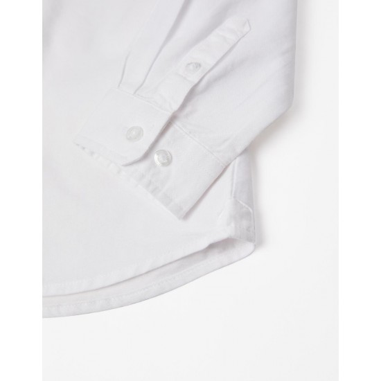 LONG SLEEVE SHIRT IN COTTON FOR BOYS, WHITE