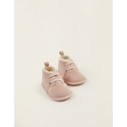 BOOTS WITH LINING IN HAIR FOR NEWBORN, PINK