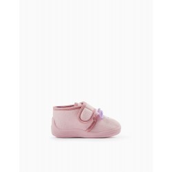 BABY SLIPPERS GIRL 'MONSTER', PINK/LILAC