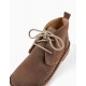 SUEDE BOOTS FOR BOY, BROWN