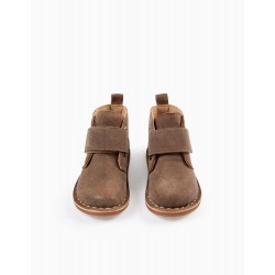 SUEDE BOOTS FOR BABY BOY, BROWN