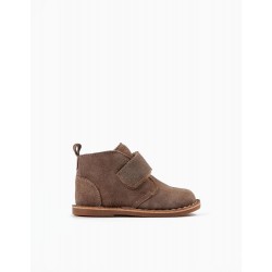 SUEDE BOOTS FOR BABY BOY, BROWN