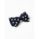HAIR LOCK WITH VELVET LACE AND PEARLS FOR BABY AND GIRL, DARK BLUE