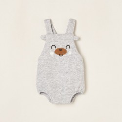 WAFFLE TEXTURE JUMPSUIT FOR NEWBORN 'CUTE', GRAY