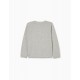 KNITTED JACKET IN COTTON FOR GIRL, GREY