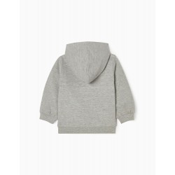 HOODED JACKET IN COTTON FOR BABY GIRL 'MINNIE', GREY