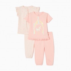 PACK 2 COTTON PAJAMAS FOR BABY GIRL 'CIRCUS', PINK