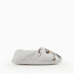 FABRIC SLIPPERS FOR GIRL 'MINNIE', GRAY