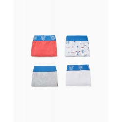 PACK 4 COTTON BOXERS FOR 'TIGER' BOY, MULTICOLOR