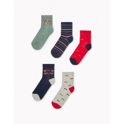 PACK 5 PAIRS OF COTTON SOCKS FOR BOY 'CARS', MULTICOLOR