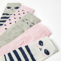 PACK 5 PAIRS OF BABY SOCKS GIRL 'HEARTS & STRIPES', MULTICOLOR