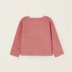 KNITTED JACKET FOR NEWBORN, PINK