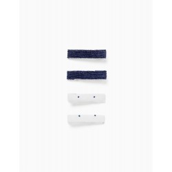 PACK 4 HAIR INDENTS FOR BABY AND GIRL, BLUE/WHITE