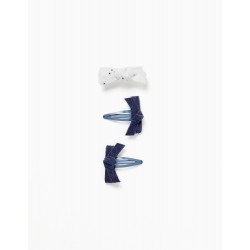 PACK 3 HAIR INDENTS FOR BABY AND GIRL, BLUE/WHITE