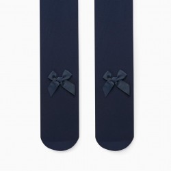 TIGHTS WITH GIRL LACE, DARK BLUE
