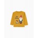 LONG SLEEVE T-SHIRT IN BABY COTTON BOY 'GNOME', YELLOW