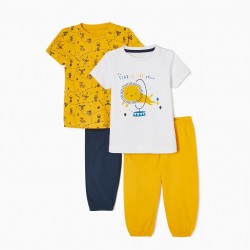 PACK 2 COTTON PAJAMAS FOR BABY BOY 'LION', MULTICOLOR