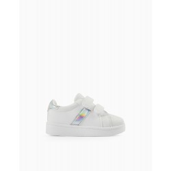 BABY GIRL SHOES, WHITE/IRIDESCENT