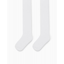 ANTI-BORBOTO KNIT TIGHTS FOR BABY GIRL, WHITE